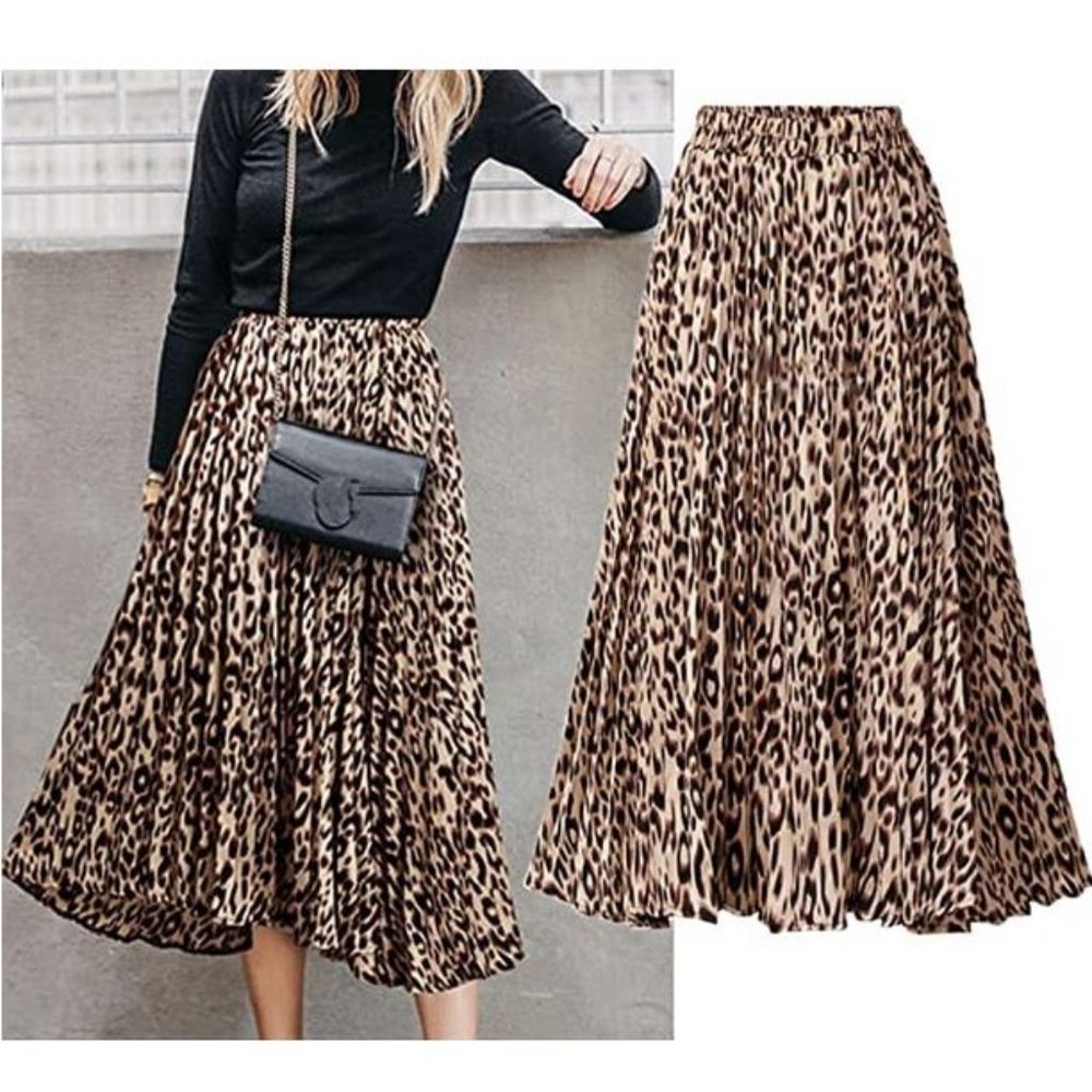 High waisted plus size midi-long skirt